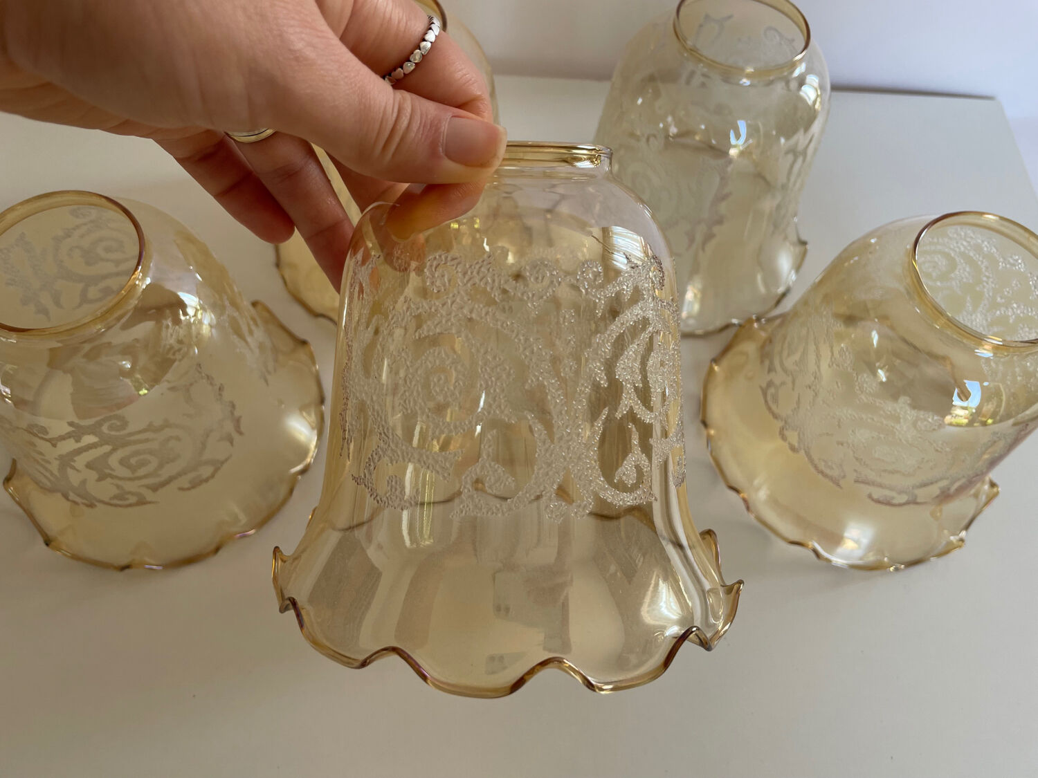 5 Glass Tulip Chandelier