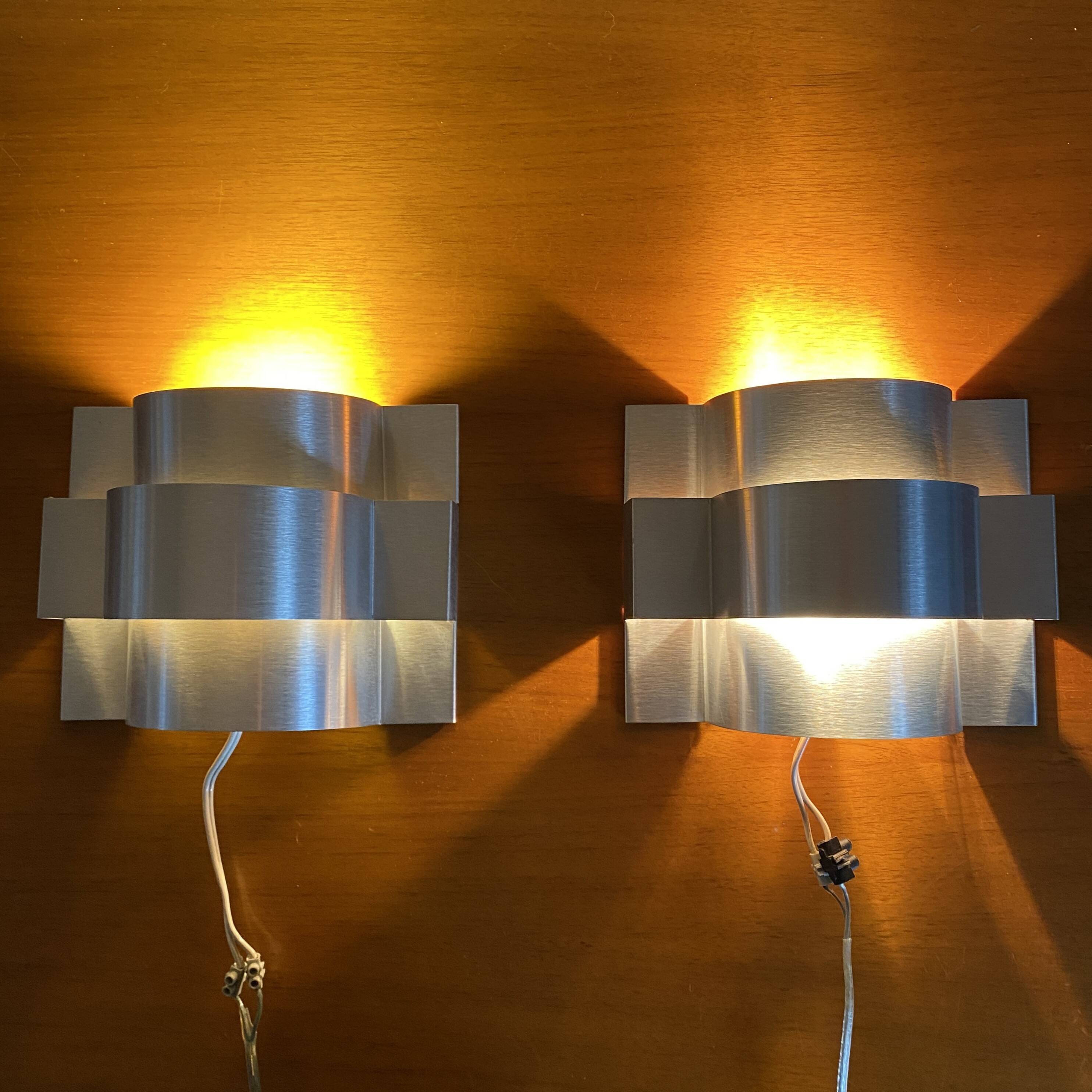 Pair of Max Sauze wall lights, Altaïr model, Late 1960.