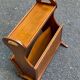 Vintage magazine rack, solid light wood document holder, caned, 1960.