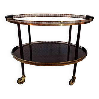 Vintage dessert table on wheels with two oval trays