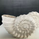 Vintage stone shell candlestick pair
