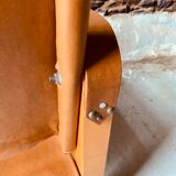 Safari armchair in wood and leather -1950's