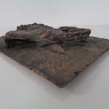 Large copper-coloured German Shepherd relief, 1960s