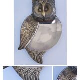Empty pocket owl in gold and silver metal