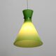 Very beautiful Mid Century flashed glass Diabolo pendant lamp in Green