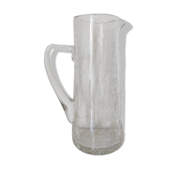 Artisanal cracked glass pitcher 24.5 cm