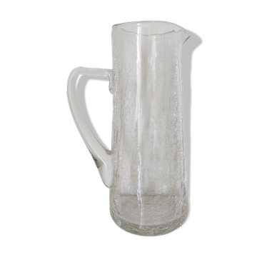 Artisanal cracked glass pitcher 24.5 cm