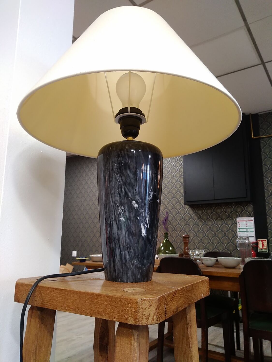 Marble floor lamp