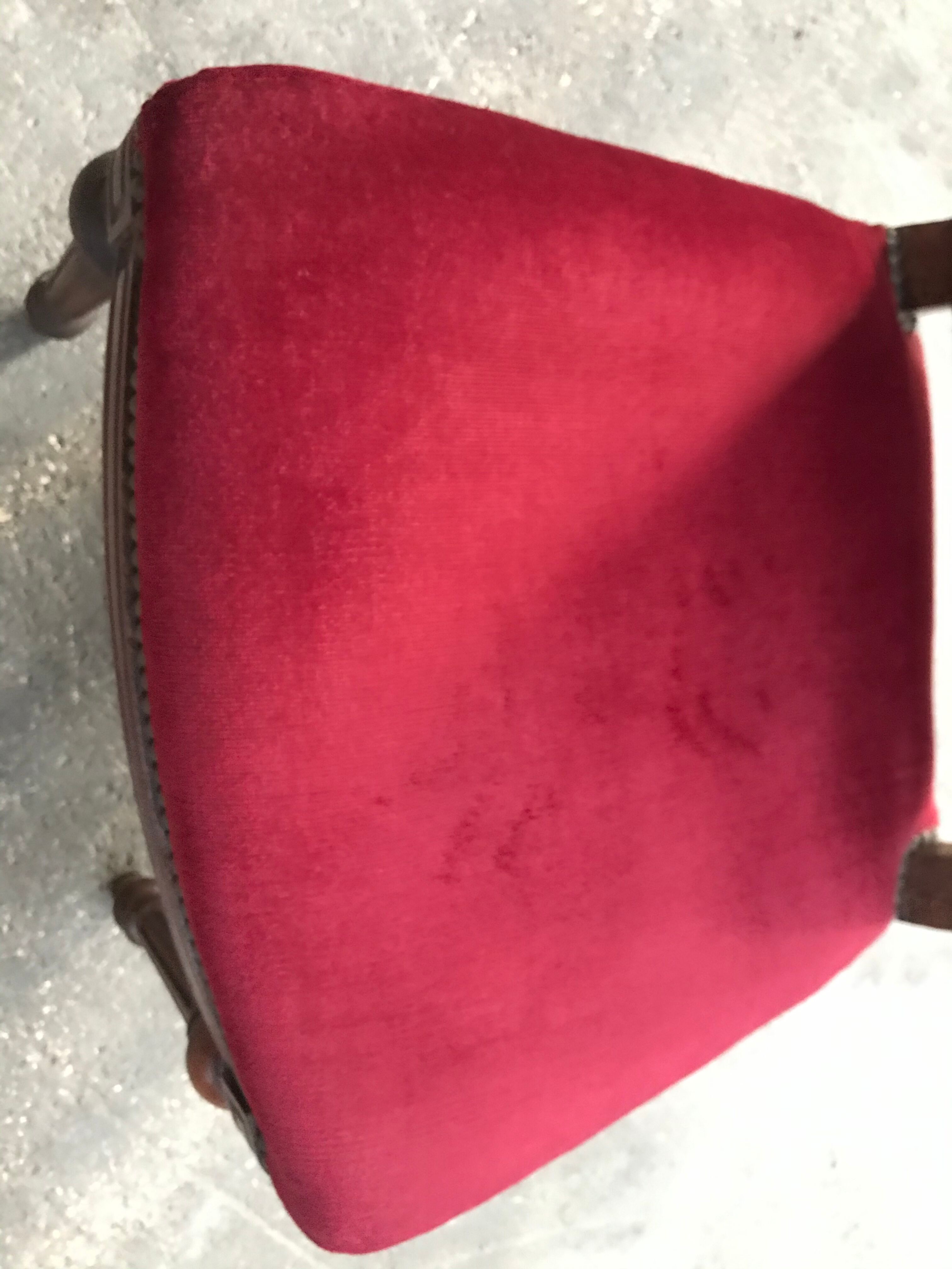 Suite of 6 red velvet chairs Napoleon III