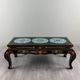 Black lacquered wooden coffee table with cloisonné and polychrome decoration, 20th century.