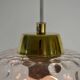 Glass and Brass Pendant Lamp, 1960s, Sweden