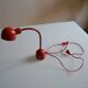 Vintage red French postmodernist desk lamp from the 1980s