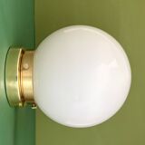Vintage wall or ceiling light globe in white opaline.