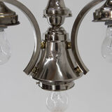 Art deco blue chandelier, 1930s, restored