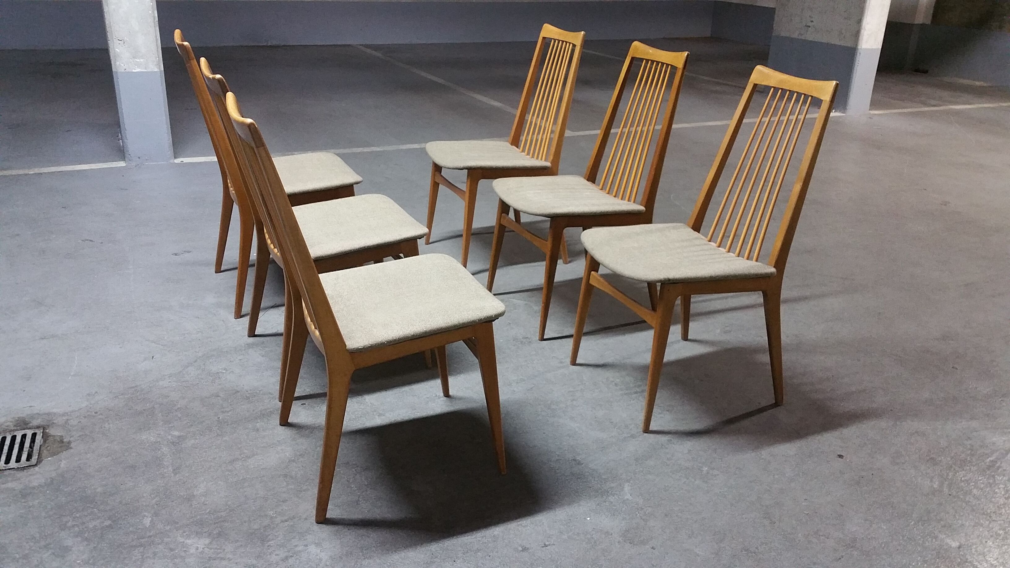 6 chairs Scandinavian years 50 60 Lubke
