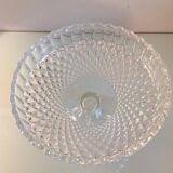 Chiseled glass footed cup / vintage 60s-70s