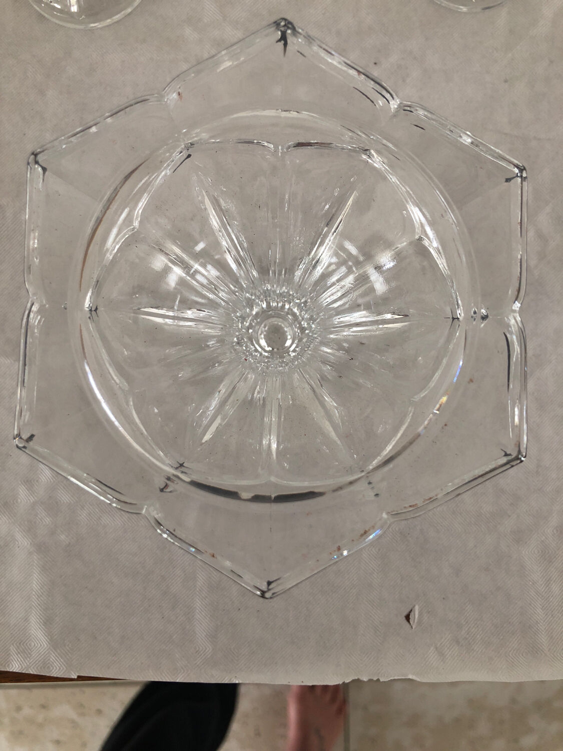 5 bougeoirs en verre en forme de fleurs vintage