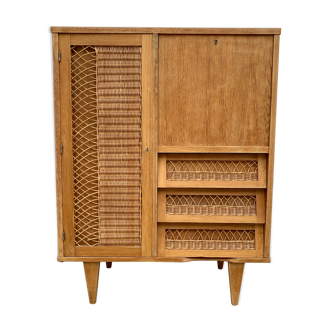 Vintage secretary wardrobe storage cabinet
