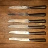 Set of 6 wooden handle knives