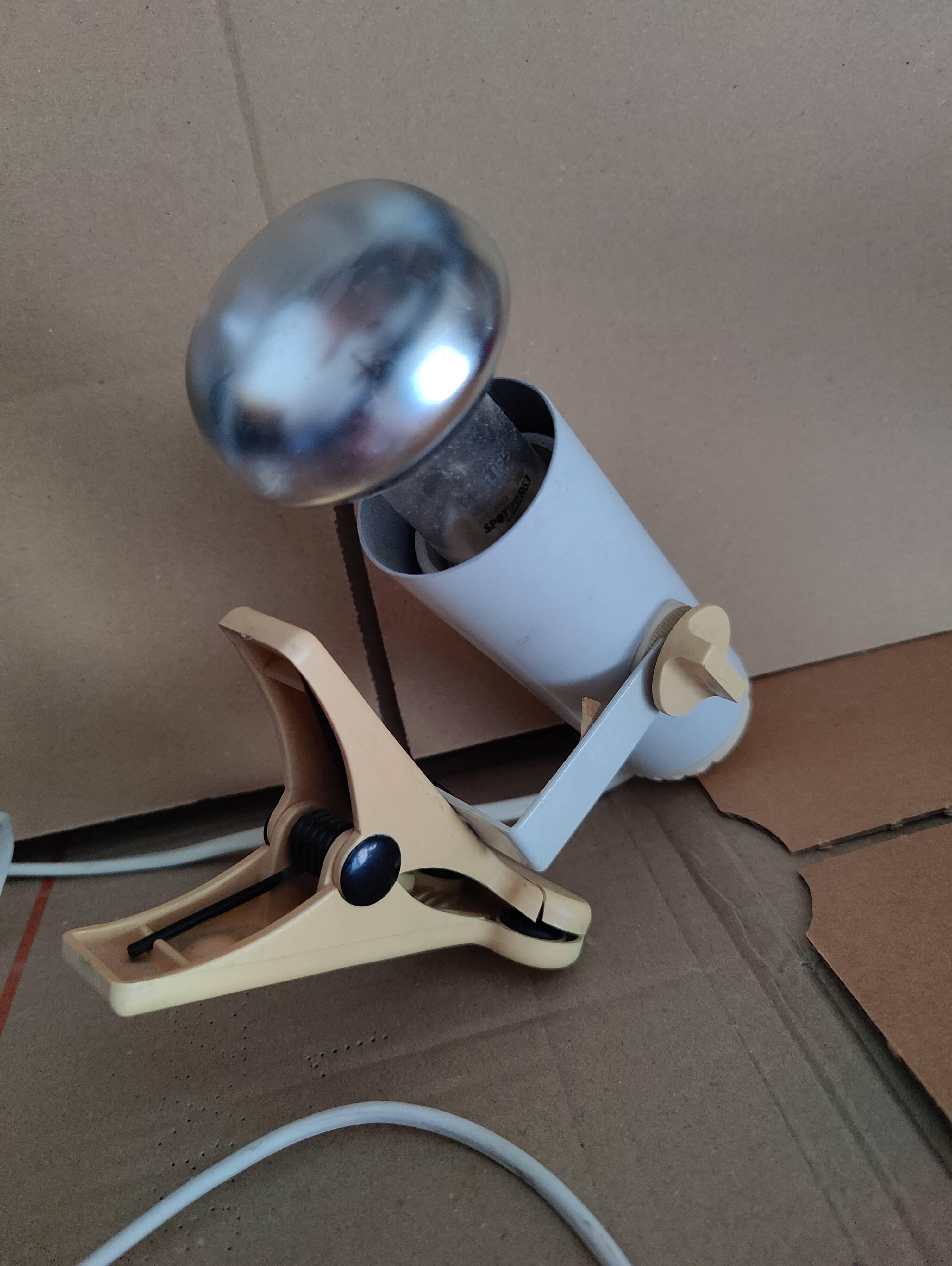 White clamp spotlight Targetti Sankey 1970s
