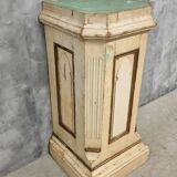 Antique church column on wooden base 135 cm high