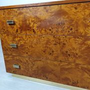 Vintage drawer chest in amboyna burl, 1970s