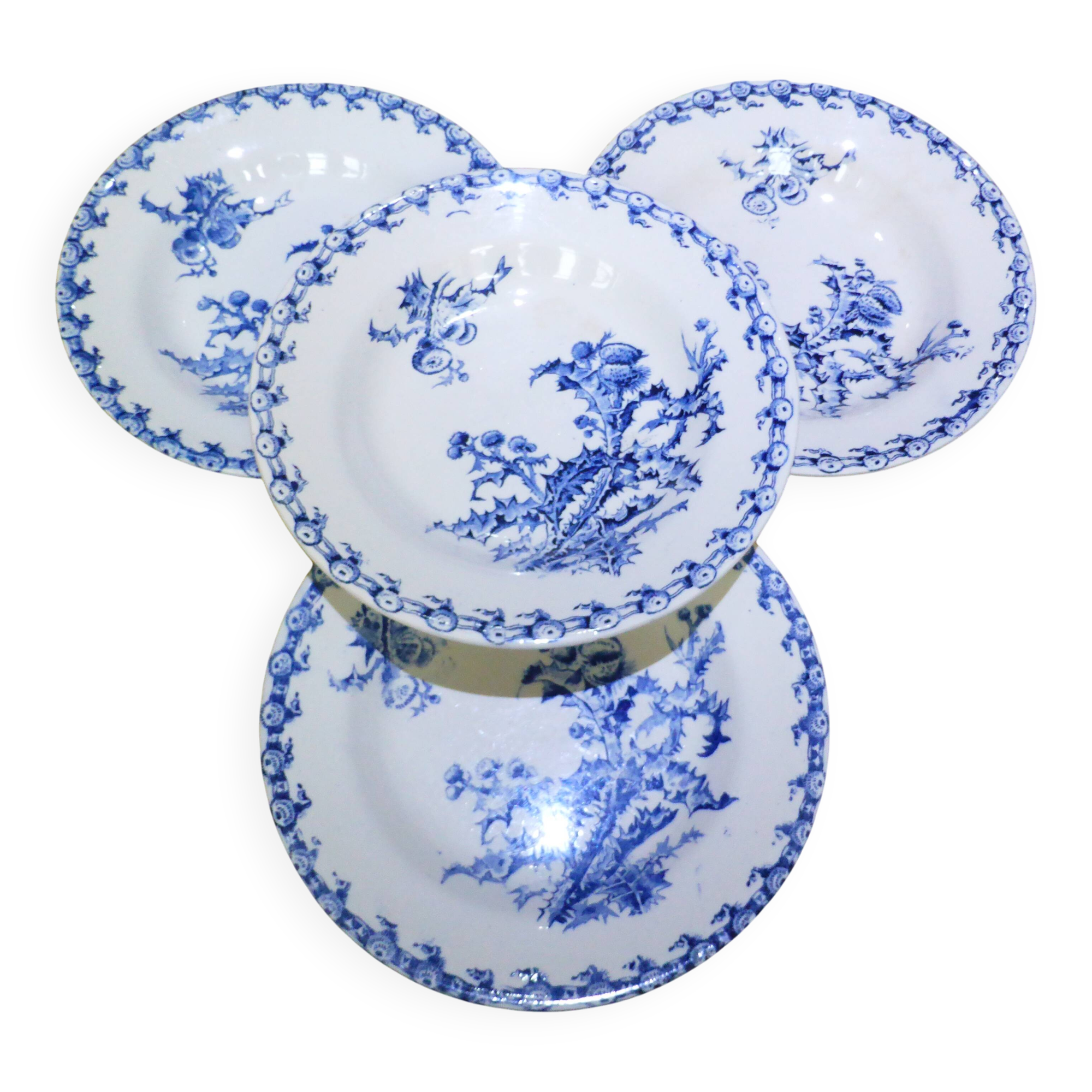 4 Gien Chardons soup plates (9)