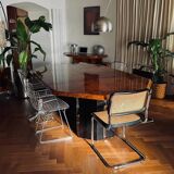 Dining table elm burl Roche Bobois Jean Claude Mahey vintage