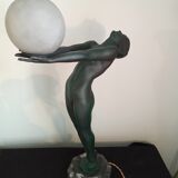 Max Le Verrier Large Art Deco lamp model "Lumina" 64 CM