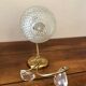 Duo of brass and glass wall lamps