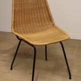 Vintage "Italia 100" model chair by Rotanhuis in woven wicker, 1950s