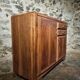 Vintage French 1930s walnut sideboard - two drawers, adjustable shelves, Art Deco style