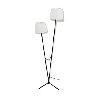 Tripod floor lamp crossfire black and gold style 50s