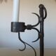 Brutalist candle holder to install or wall in blackened wrought iron blackened 40s 50s