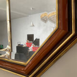 Vintage wooden mirror and beveled mirror