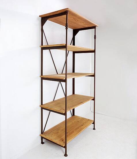 Wooden and metal shelf