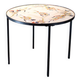 Table basse circulaire décor de guerriers - 1960 Roger Capron