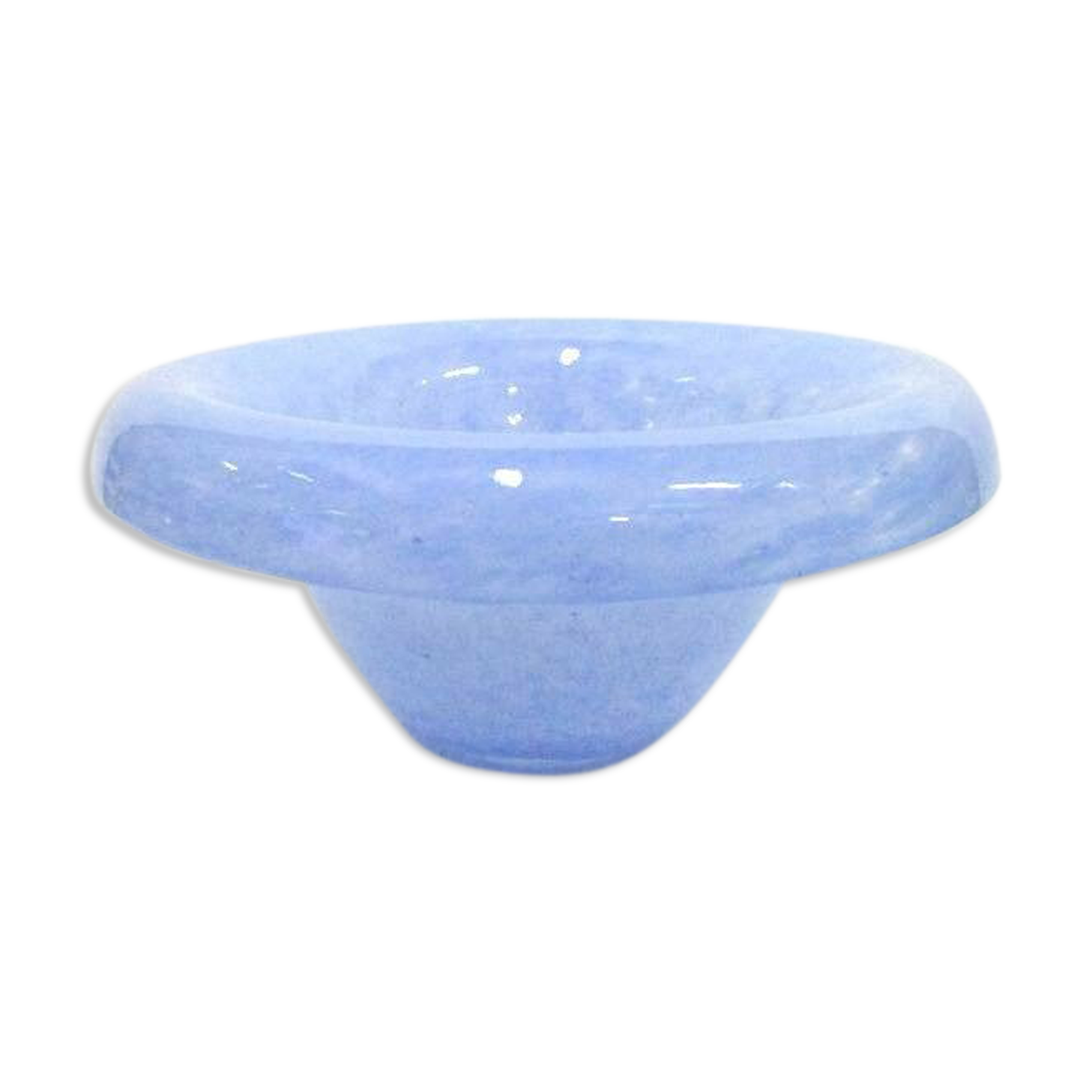 Empty pocket cup blue glass