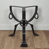 Marble and wrought iron coffee table