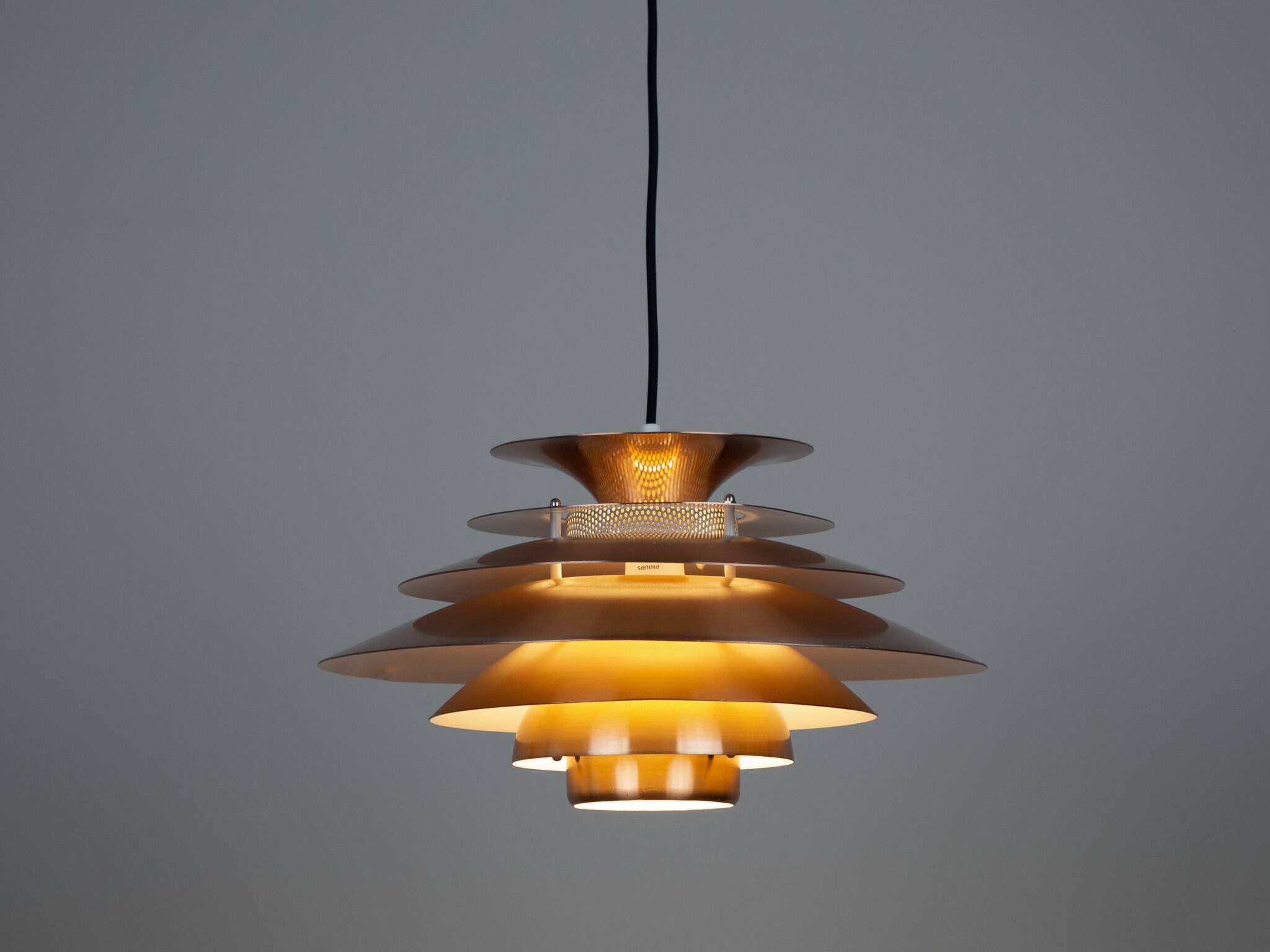 Danish vintage pendant lamp Verona by Kurt Wiborg, Jeka, 1980s