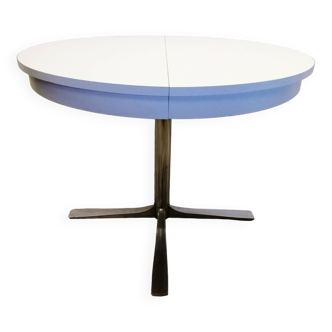 Table ronde en formica années 70 avec rallonge