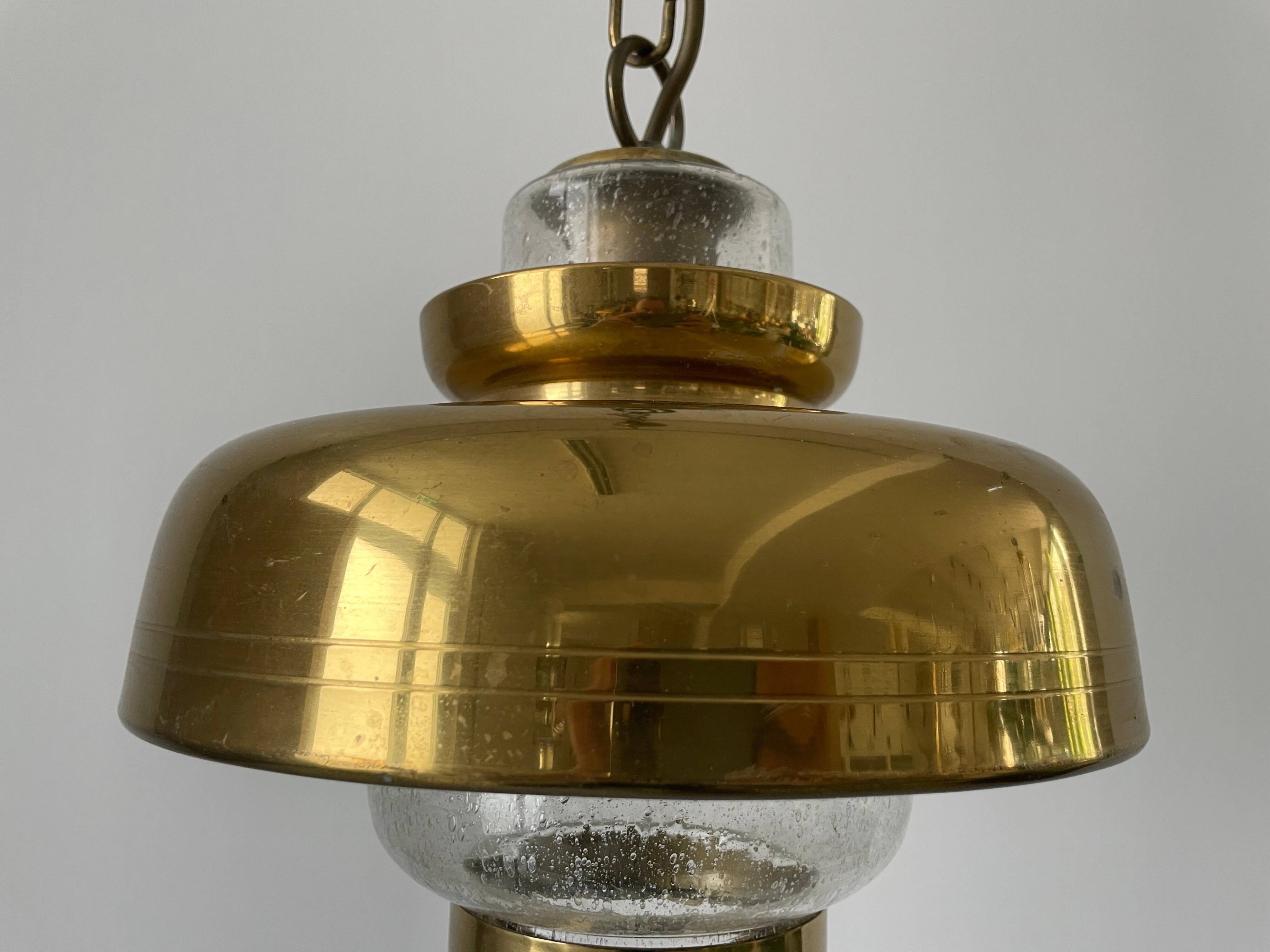 Brass and bubble glass ceiling light, 1960s, Germany