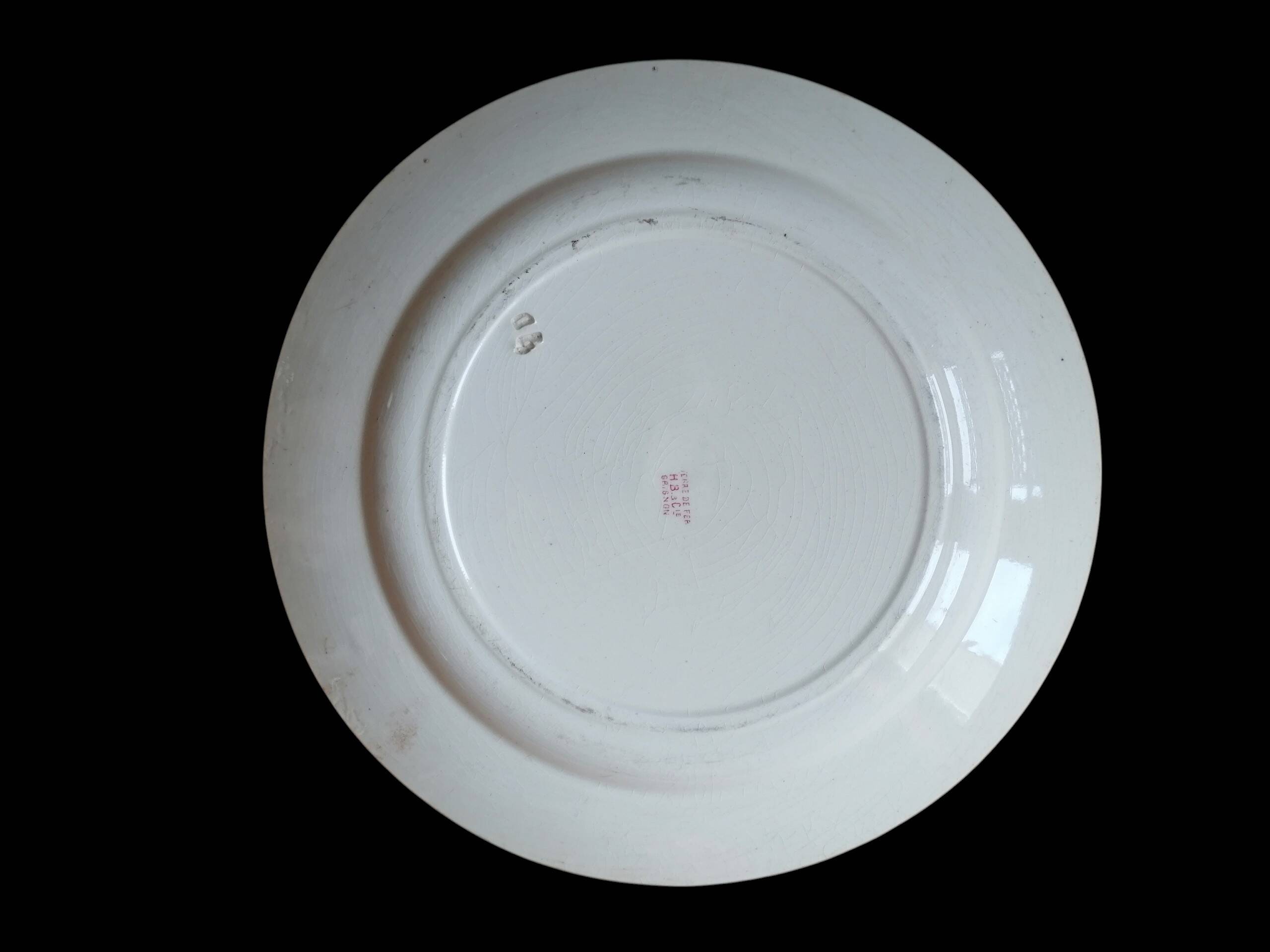 Plat de service terre de fer Hippolyte Boulenger & Cie Choisy-le-Roi