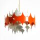 Beautiful small original 1960s Space Age metal pendant lamp by Doria