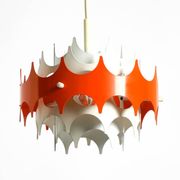 Beautiful small original 1960s Space Age metal pendant lamp by Doria