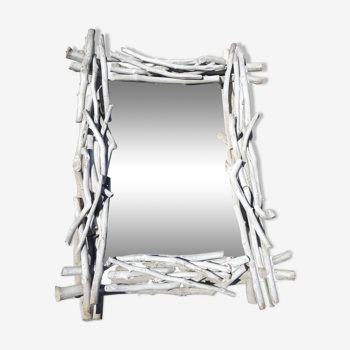Mirror in gray driftwood frame < 65x84 cm >
