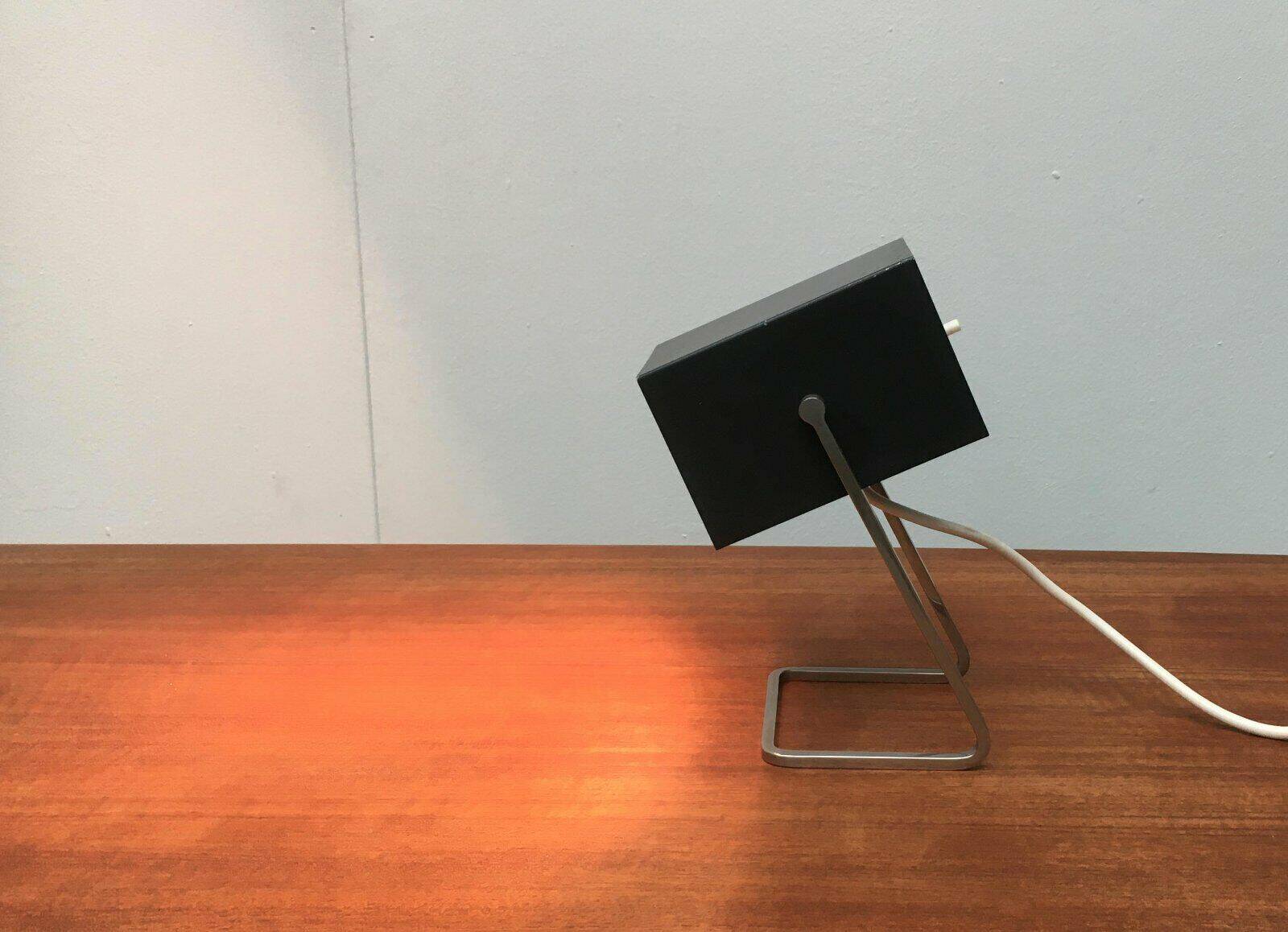 Mid-century German cube table lamp by Kaiser Idell Leuchten.