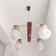 Vintage 60s rustic 4-light  wooden chandelier