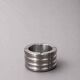 Vintage ashtray in solid aluminium | Ribbed industrial design | Retro Bauhaus style