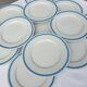 Set 12 plates checkered earthenware blue Lustucru diam25